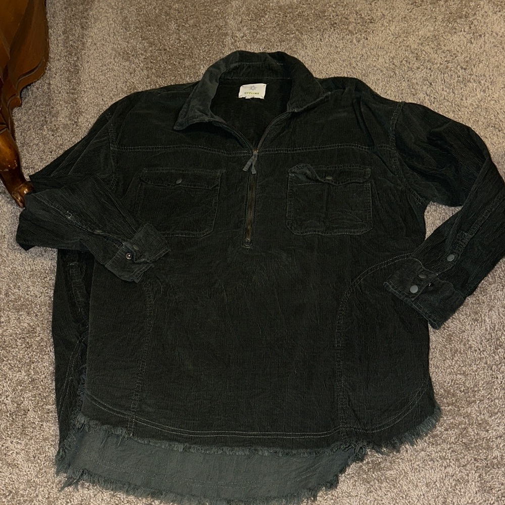 Black Half-Zip Pullover Shirt